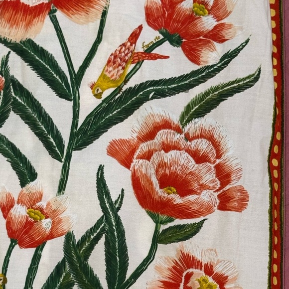 FARM RIO Ainika Delicate Puff Sleeve Floral Bird Maxi Dress Size XS NWT (FLAWED) - Picture 11 of 14